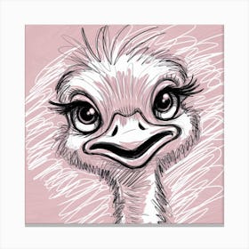 Ostrich Portrait Canvas Print