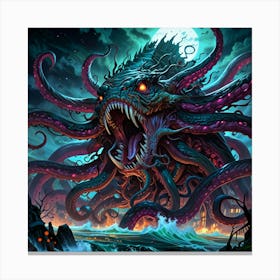 Octopus Monster Canvas Print