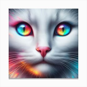 Cat With Colorful Eyes Canvas Print