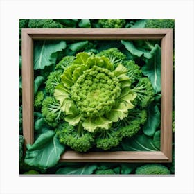 Green Broccoli In A Frame 2 Canvas Print