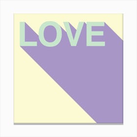 Retro Love (Pale Yellow/Purple) Canvas Print