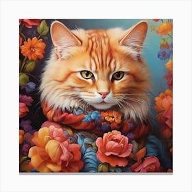 Cat In A Scarf Canvas Print