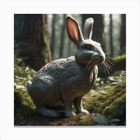 Rabbit In The Woods 60 Canvas Print