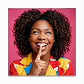 African American Young Woman Smiling With An Expression Of Happiness And Success Isolated Against (3) Canvas Print