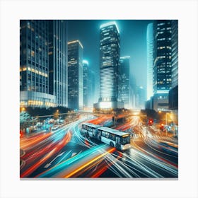 City At Night 1 Canvas Print