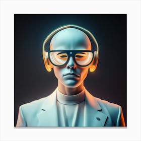 Futuristic Man With Headphones Canvas Print