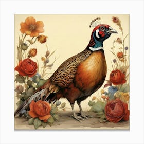 Pheasant Square Art Print 0 Canvas Print