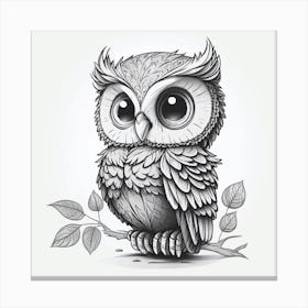 Owl Drawing Canvas Print