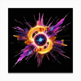 Plasma Explosion Glitch Art 8 Canvas Print