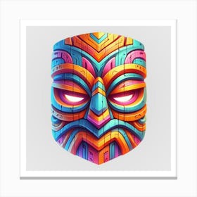 Watercolor Festival Tiki Mask 11 Canvas Print