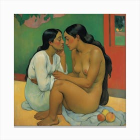 Whispered Words 1892 Paul Gauguin Art Print 2 Canvas Print