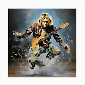 Smudge Kurt Cobain Jump Art Print 0 Canvas Print