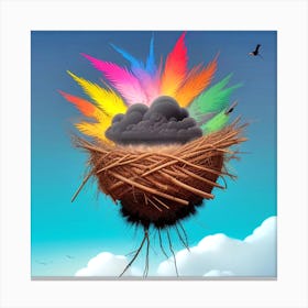 Rainbow Bird Nest Canvas Print