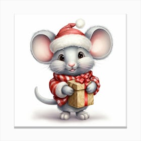 Santa Mouse 9 Canvas Print