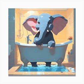 Elephant In Bathtub 6 Canvas Print