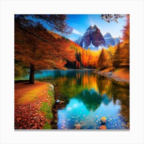 Autumn Mountain Lake Canvas Print