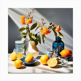 Table With Lemons Canvas Print
