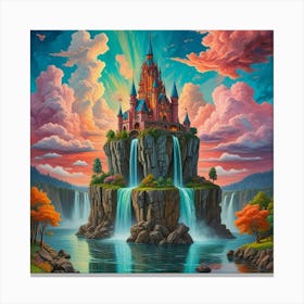 Enchanted Heights The Castle Of Cascading Waters (10) Canvas Print