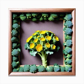 Framed Broccoli 3 Canvas Print