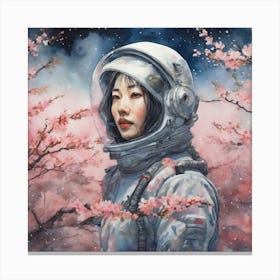 Asian Girl In Space Canvas Print