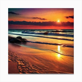 Sunset On The Beach 297 Canvas Print