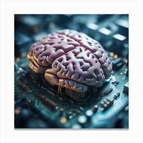 Brain On A Circuit Board 60 Canvas Print