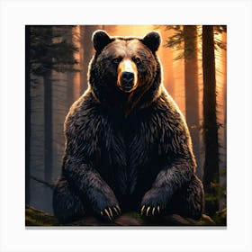 Bear In The Forest Canvas Print