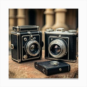 Two Vintage Cameras 1 Canvas Print