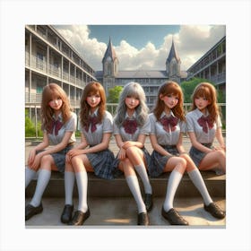 Schoolgirls Canvas Print