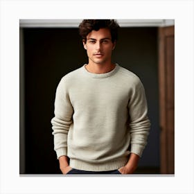 Mock Up Jumper Blank Plain Sweater Pullover Knit Cotton Wool Fleece Soft Comfy Cozy M (2) Canvas Print