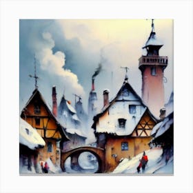 Winter Village Canvas Print