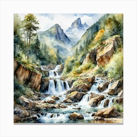 Sound Of A Waterfall Echoing Through The Gorge Canvas Print