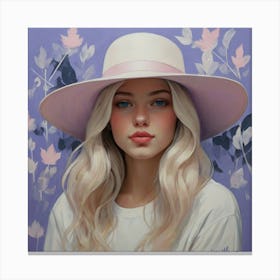 Girl In A Hat Canvas Print