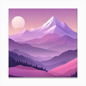 Misty mountains background in purple tone 102 Canvas Print