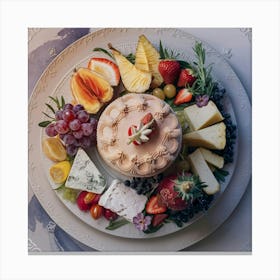 Fruit And Cheese Plate Canvas Print