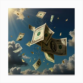 Money Falling In The Sky 1 Canvas Print