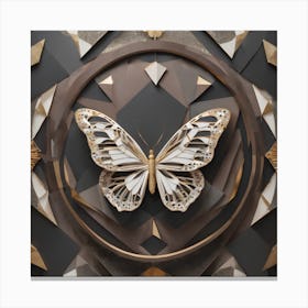 Butterfly In A Circle 1 Canvas Print