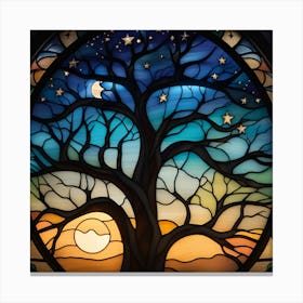 Tree Of Life stained glass 1 Canvas Print