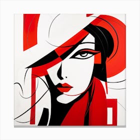 Woman In Red 2 Canvas Print