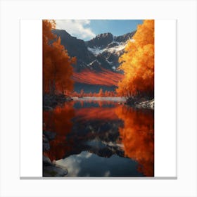 Autumn Trees In The Mountains Canvas Print