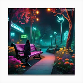 Night In The Park 2 Canvas Print