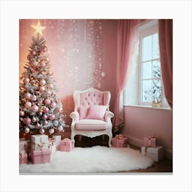 Pink Christmas Tree 1 Canvas Print