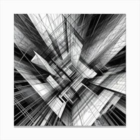 Abstract Black And White Painting 3 Canvas Print