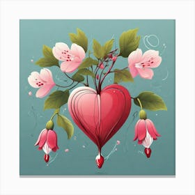 Flowers of Bleeding heart, Vector art 5 Canvas Print