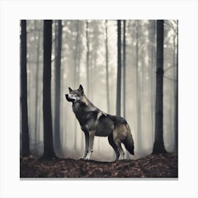 Wolf In The Forest 17 Canvas Print