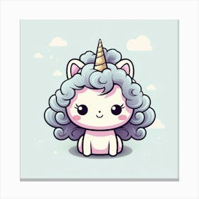 Cute Unicorn, Cute Kawaii, Kawaii Art, Kawaii Art, Kawaii Art Canvas Print