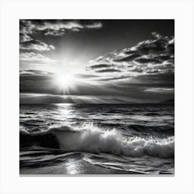 Black And White Seascape 1 Canvas Print