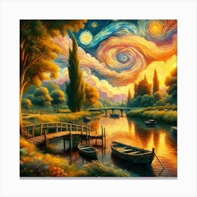 Starry Night: Dreamy, Celestial, Tranquility Canvas Print