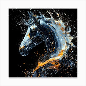 Horse In Midnight Splatter Canvas Print