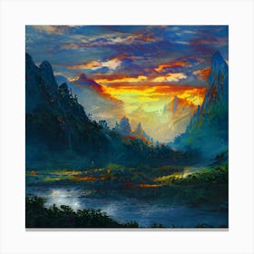 Sunset In The Mountains 2 Canvas Print